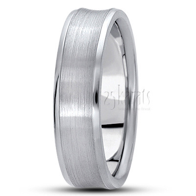 Concave Satin Finish Basic Carved Wedding Band  - view 3 of 9