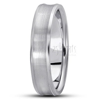 Concave Satin Finish Basic Carved Wedding Band  - view 6 of 9