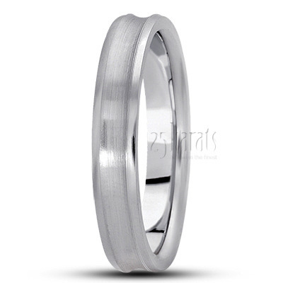 Concave Satin Finish Basic Carved Wedding Band  - view 7 of 9