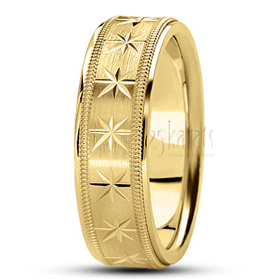 Compass Star Basic Design Wedding Ring  - view 2