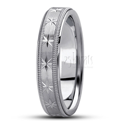 Compass Star Basic Design Wedding Ring  - view 4