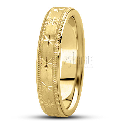 Compass Star Basic Design Wedding Ring  - view 6