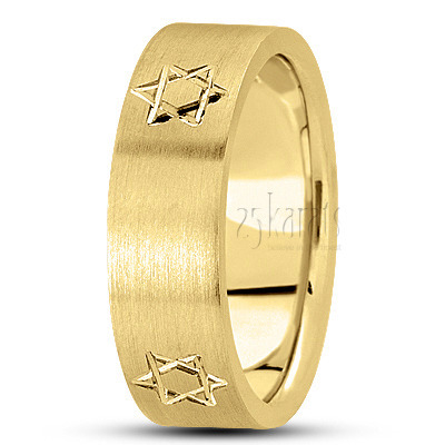 Jewish David's Star Wedding Band  - view 2 of 2