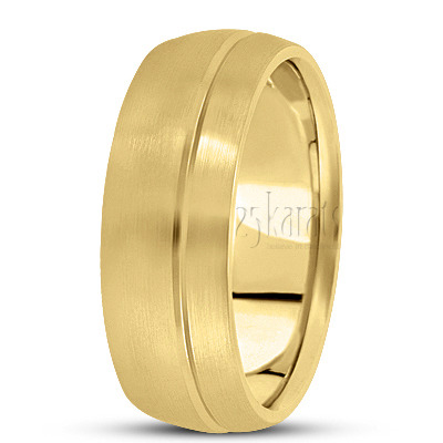 Simple Satin Finish Basic Designer Wedding Band  - view 2