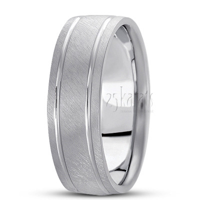 Solid Matte Carved Design Wedding Ring  - view 2