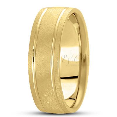 Solid Matte Carved Design Wedding Ring  - view 3