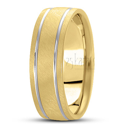 Solid Matte Carved Design Wedding Ring  - view 4