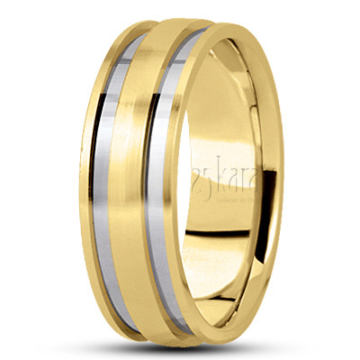 Stylish Grooved Carved Design Wedding Band  - view 4