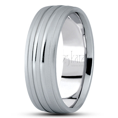 Simple Two Cut Designer Wedding Band - view 2