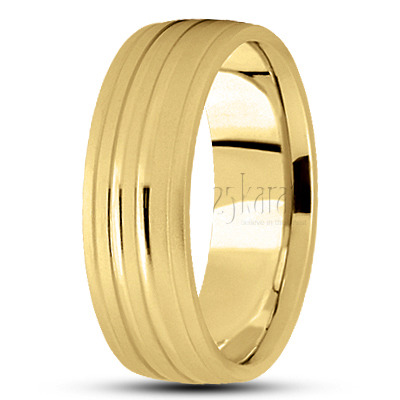 Simple Two Cut Designer Wedding Band - view 3