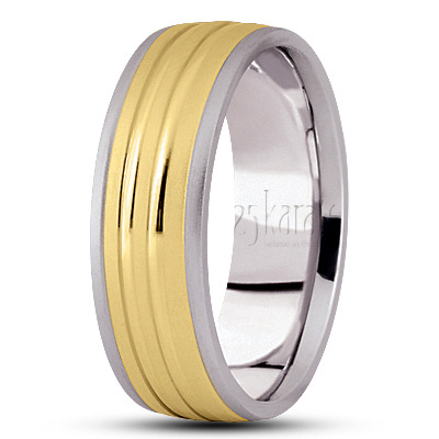 Simple Two Cut Designer Wedding Band - view 4