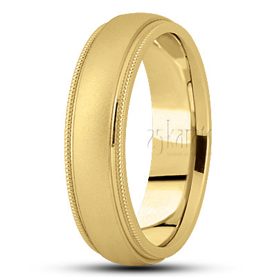 Milgrain Edge Sandblasted Basic Design Wedding Band  - view 2