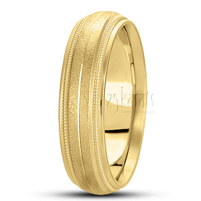 Wire Matte Carved Design Wedding Ring  - view 3