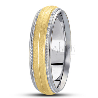 Wire Matte Carved Design Wedding Ring  - view 4