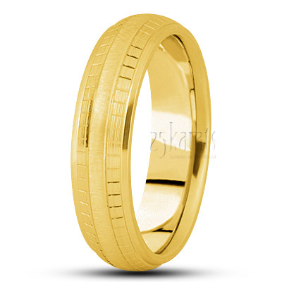 Concave Center Diamond Cut Wedding Ring  - view 3