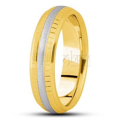 Concave Center Diamond Cut Wedding Ring  - view 4