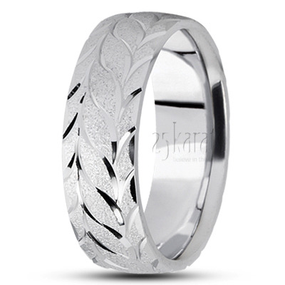 Modern Wire Matte Fancy Design Wedding Ring  - view 2