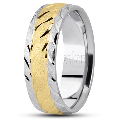 Modern Wire Matte Fancy Design Wedding Ring  - view 4