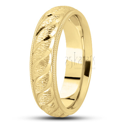 Braid Design Fancy Carved Wedding Band - view 3