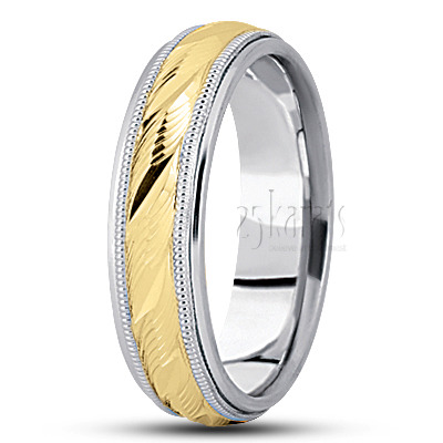 High Polished Fancy Design Wedding Band  - view 3