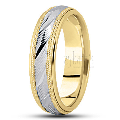 High Polished Fancy Design Wedding Band  - view 4