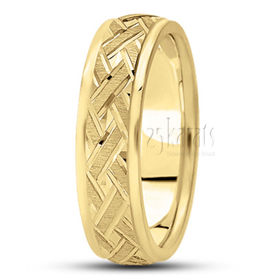 Attractive Angled Cut Diamond Cut Wedding Ring  - view 2