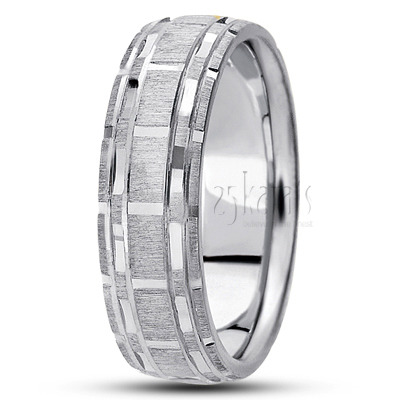 Extravagant Incised Fancy Design Wedding Ring  - view 2