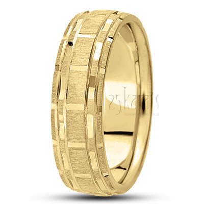 Extravagant Incised Fancy Design Wedding Ring  - view 3