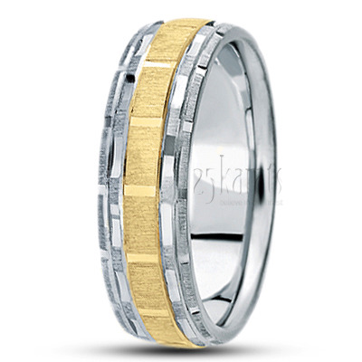 Extravagant Incised Fancy Design Wedding Ring  - view 4