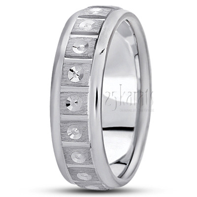 Elegant Diamond Cut Wedding Band  - view 2