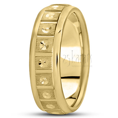 Elegant Diamond Cut Wedding Band  - view 3