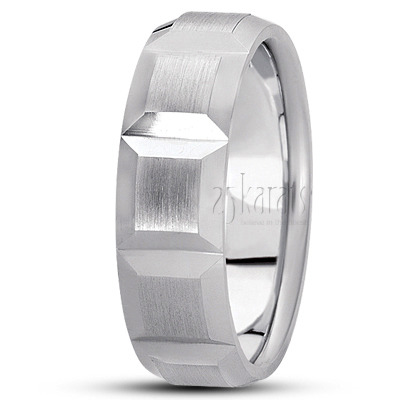 Rectangular Cut Fancy Wedding Band  - view 2