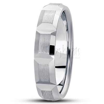 Rectangular Cut Fancy Wedding Band  - view 5