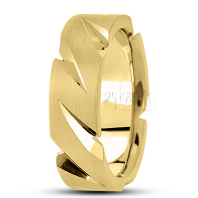 Extravagant Diagonal Cut Basic Wedding Band  - view 2