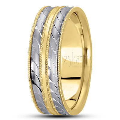 Exclusive Milgrain Carved Design Wedding Ring  - view 4