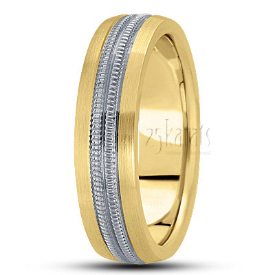 Satin Finish Carved Design Wedding Ring  - view 4