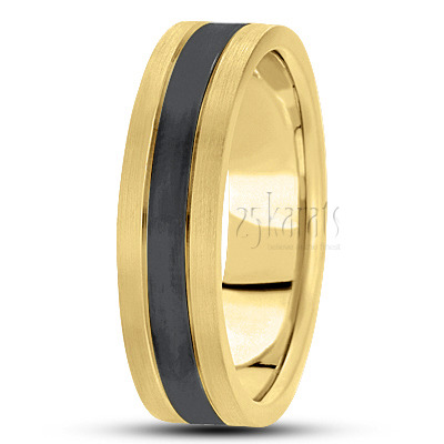 Black Center Basic Designer Wedding Ring  - view 3