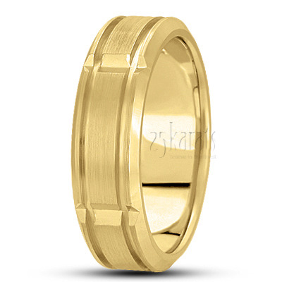 Elegant Diamond Carved Wedding Ring  - view 3