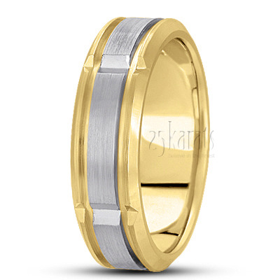 Elegant Diamond Carved Wedding Ring  - view 4