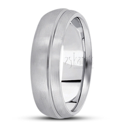 Simple Satin Finish Basic Designer Wedding Band  - view 4