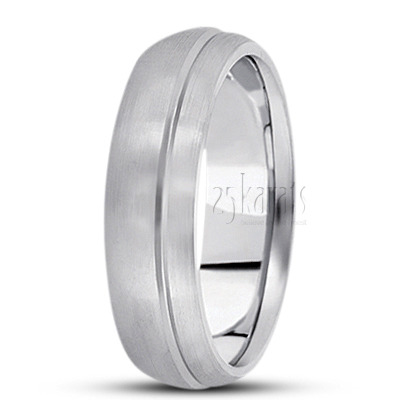 Simple Satin Finish Basic Designer Wedding Band  - view 5