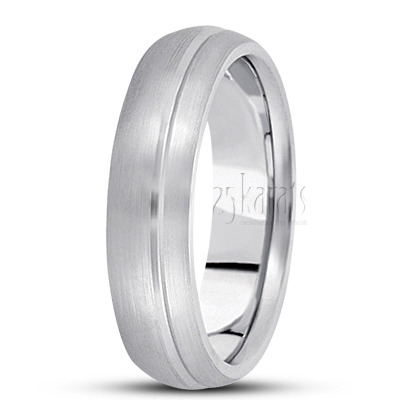 Simple Satin Finish Basic Designer Wedding Band  - view 6