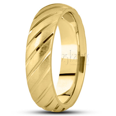 Diagonal Cut Basic Design Wedding Band  - view 3