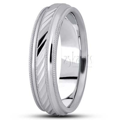 Exquisite Milgrain Designer Wedding Band  - view 2