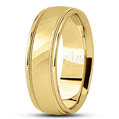 Diagonal Cut Basic Designer Wedding Ring  - view 2