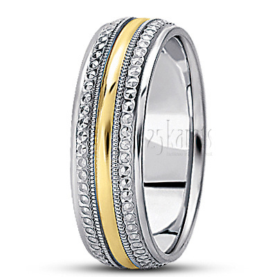 Extravagant Diamond Carved Wedding Band  - view 2