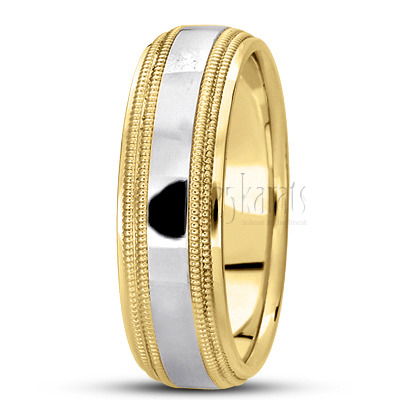 Fine Milgrain Carved Design Wedding Band  - view 5