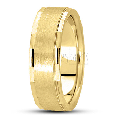 Fine Angular Edge Wedding Ring  - view 2