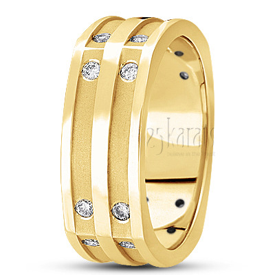 Four Sided Diamond Wedding Ring - view 3