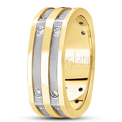 Four Sided Diamond Wedding Ring - view 4